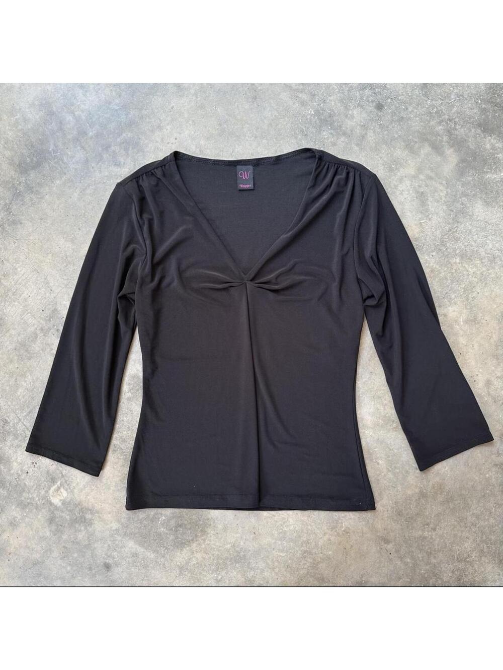 Y2K Wrapper Black Twist Front Top